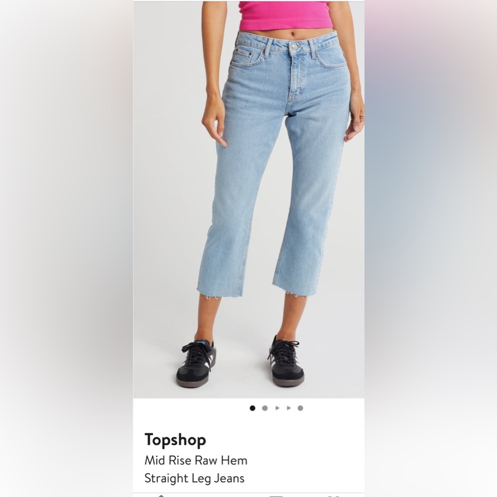 Topshop Light Blue Cropped Jeans